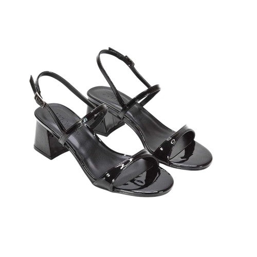 Front - XY London Womens/Ladies Izzy Patent Mid Block Heel Sandals