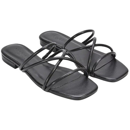 Front - XY London Womens/Ladies Suzzie Metallic Strappy Sandals