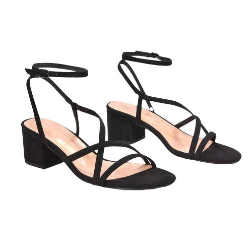 Front - XY London Womens/Ladies Maria Strappy Block Heel Sandals