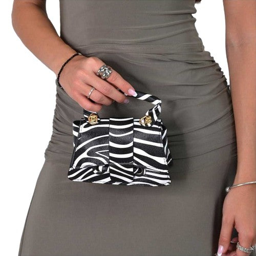 Front - XY London Womens/Ladies Felicia Zebra Print Mini Handbag