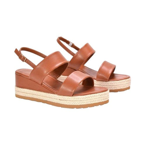 Front - XY London Womens/Ladies Ally Sling Back Low Heel Wedge Sandals