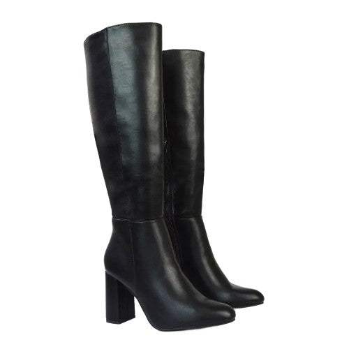 Front - XY London Womens/Ladies Paityn Wide Knee-High Boots