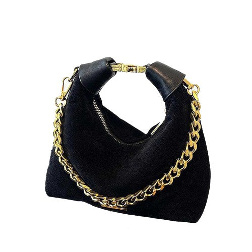 Front - XY London Womens/Ladies Livvy Faux Suede Detachable Chain Handbag
