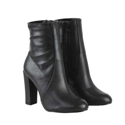 Front - XY London Womens/Ladies Margot Tassel Side Zip High Block Heel Ankle Boots