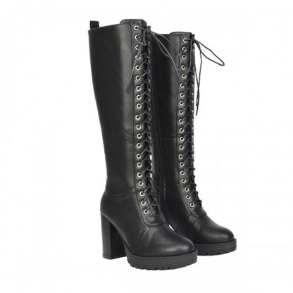 Front - XY London Womens/Ladies Ruthie Platform Knee-High Boots