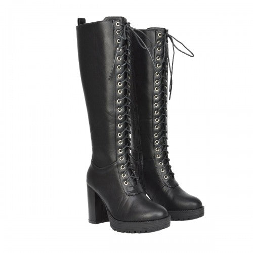 Front - XY London Womens/Ladies Ruthie Platform Knee-High Boots