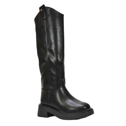 Front - XY London Womens/Ladies Saffira Faux Fur Lined Knee-High Riding Boots
