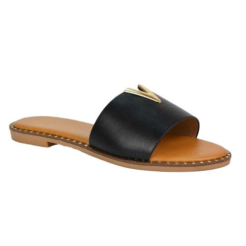 Front - XY London Womens/Ladies Rorie Cut Out Sliders