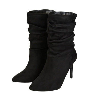 Front - XY London Womens/Ladies Velma Ruched High Stiletto Heel Ankle Boots