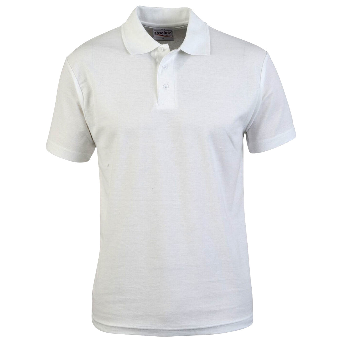 White - Front - Absolute Apparel Mens Pioneer Polo