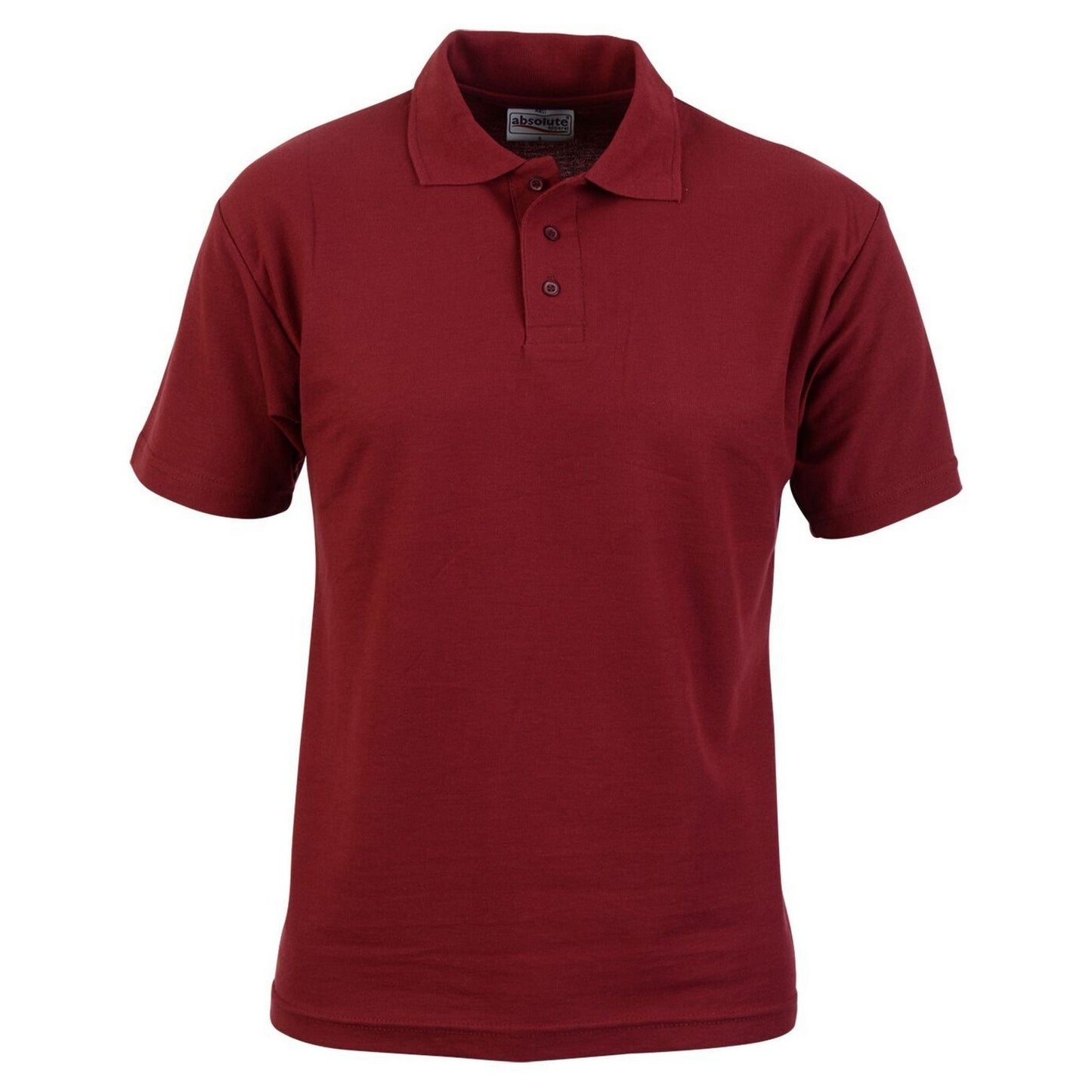 Burgundy - Front - Absolute Apparel Mens Pioneer Polo
