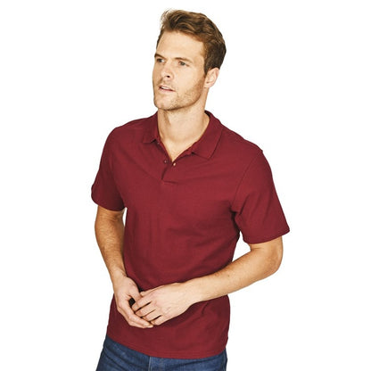 Burgundy - Back - Absolute Apparel Mens Pioneer Polo
