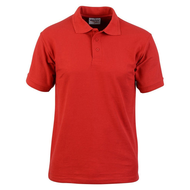 Red - Front - Absolute Apparel Mens Precision Polo
