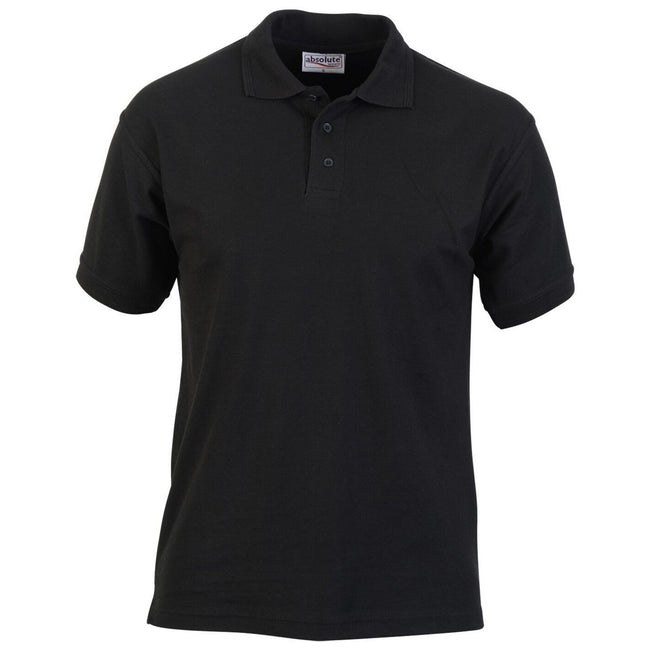 Black - Front - Absolute Apparel Mens Precision Polo