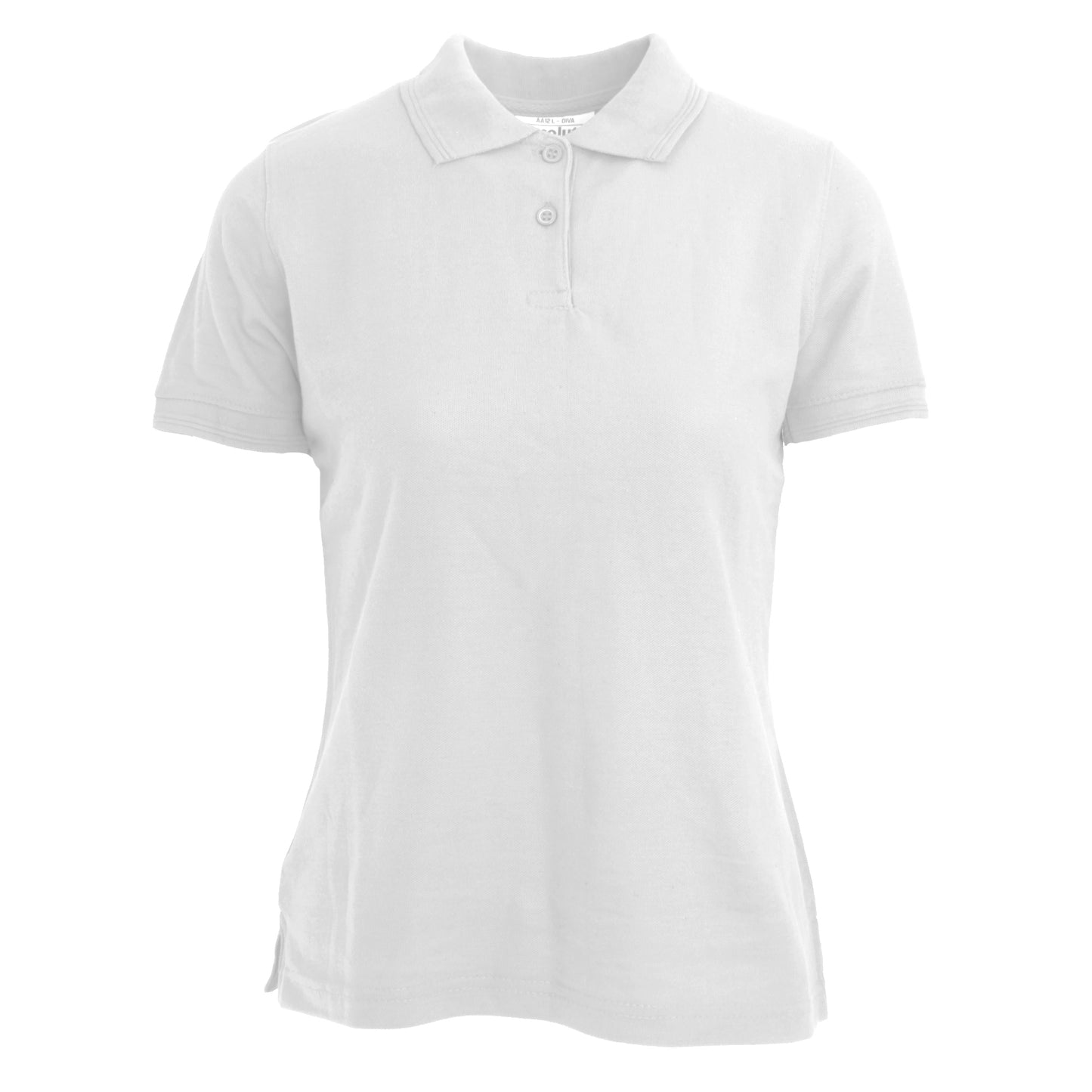 White - Front - Absolute Apparel Womens-Ladies Diva Polo