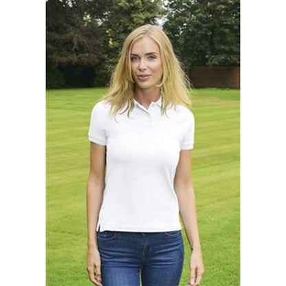 White - Back - Absolute Apparel Womens-Ladies Diva Polo