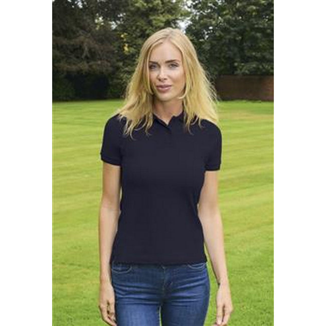 Navy - Back - Absolute Apparel Womens-Ladies Diva Polo