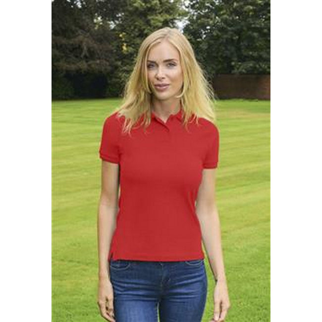 Red - Back - Absolute Apparel Womens-Ladies Diva Polo