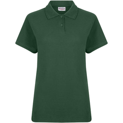 Bottle Green - Front - Absolute Apparel Womens-Ladies Elegant Fitted Polo