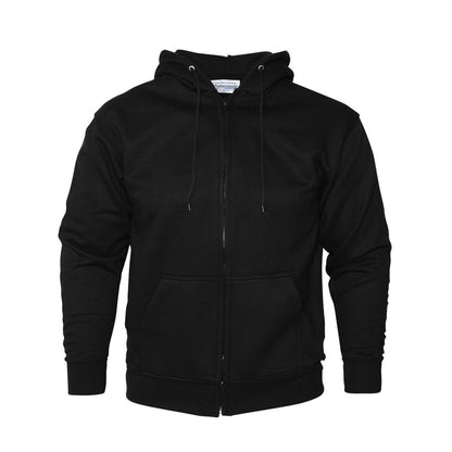 Black - Front - Absolute Apparel Mens Zip Thru Hood
