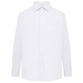White - Back - Absolute Apparel Mens Long Sleeved Classic Poplin  Shirt