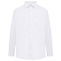 White - Back - Absolute Apparel Mens Long Sleeved Classic Poplin  Shirt