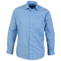 Light Blue - Front - Absolute Apparel Mens Long Sleeved Classic Poplin  Shirt