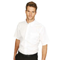 White - Side - Absolute Apparel Mens Short Sleeved Classic Poplin Shirt