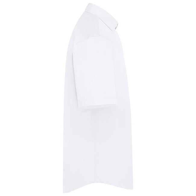 White - Lifestyle - Absolute Apparel Mens Short Sleeved Classic Poplin Shirt