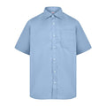 Light Blue - Front - Absolute Apparel Mens Short Sleeved Classic Poplin Shirt