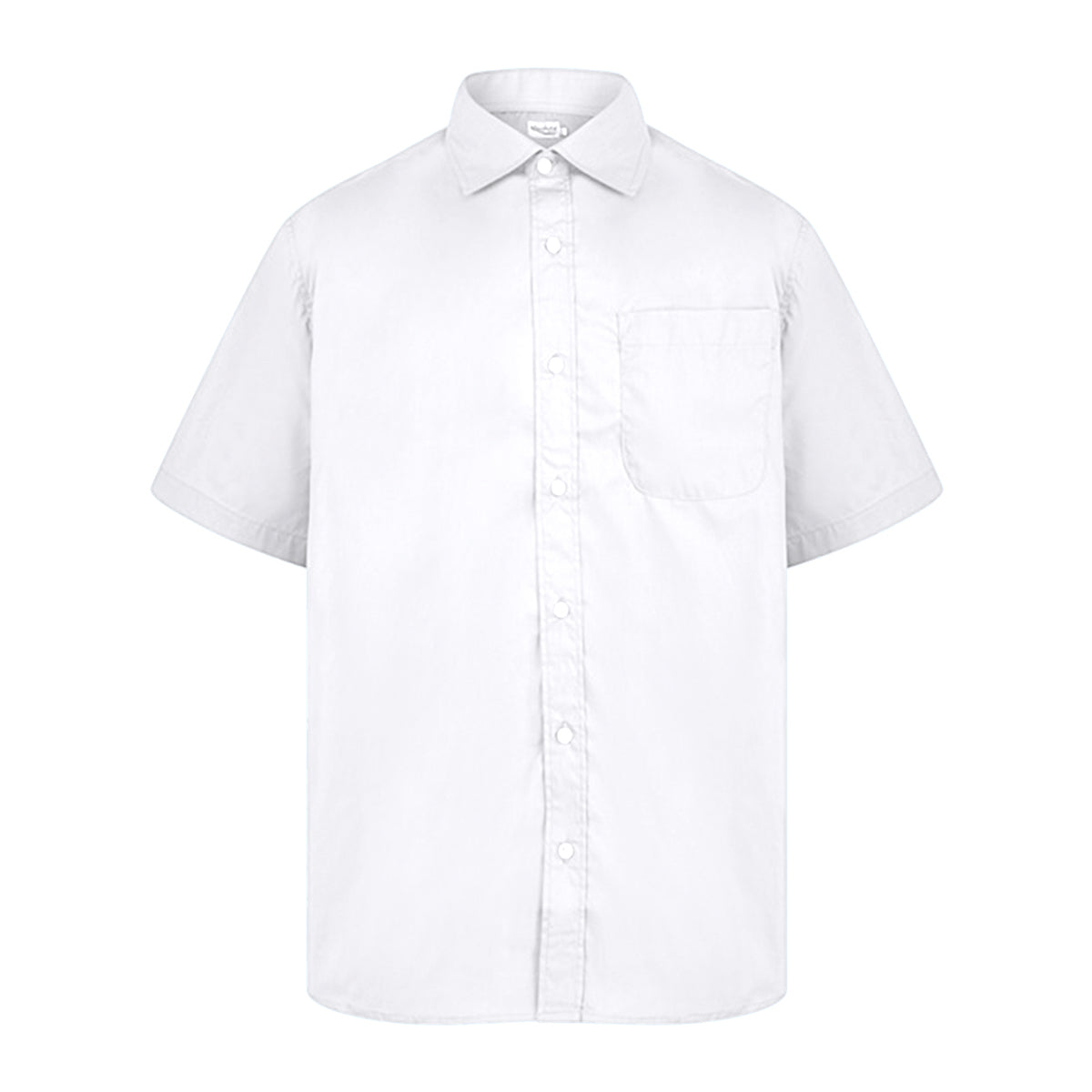 White - Front - Absolute Apparel Mens Short Sleeved Classic Poplin Shirt