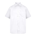White - Front - Absolute Apparel Mens Short Sleeved Classic Poplin Shirt