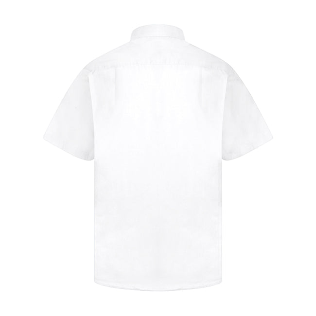 White - Back - Absolute Apparel Mens Short Sleeved Classic Poplin Shirt