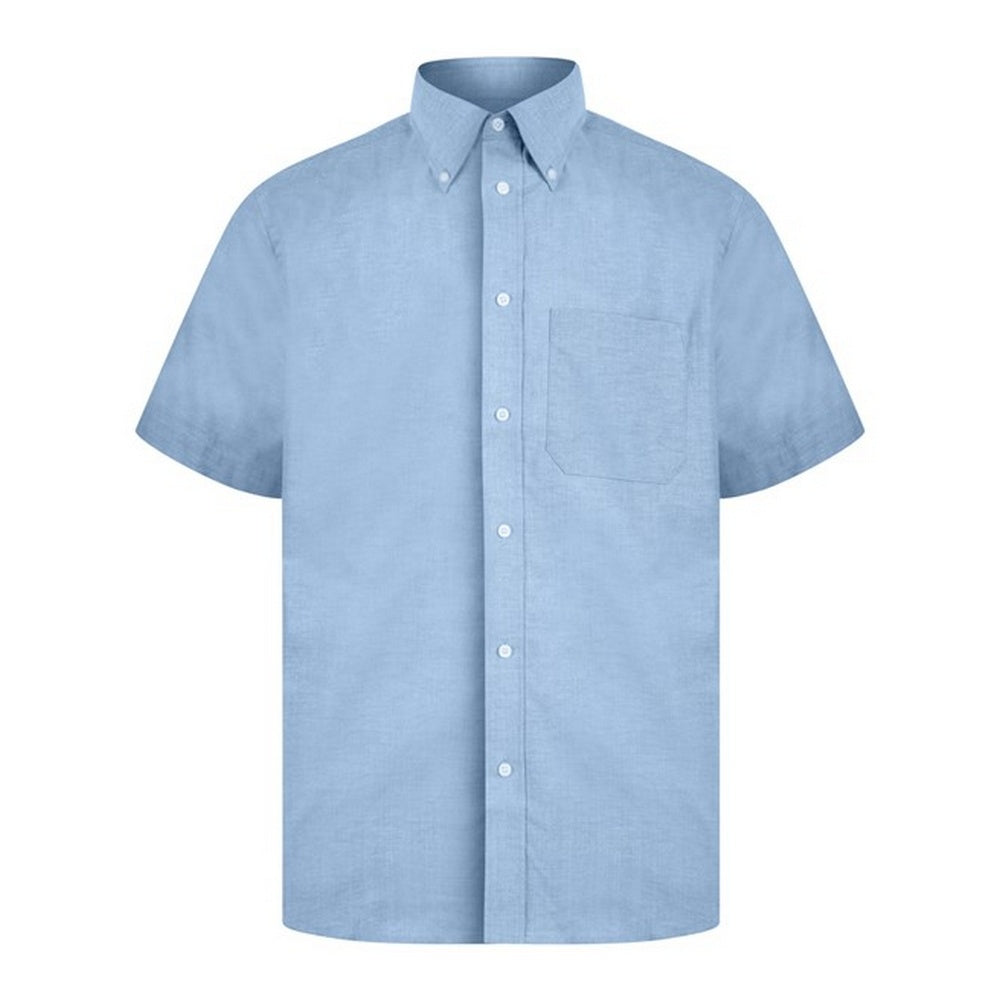 Light Blue - Front - Absolute Apparel Mens Short Sleeved Oxford Shirt
