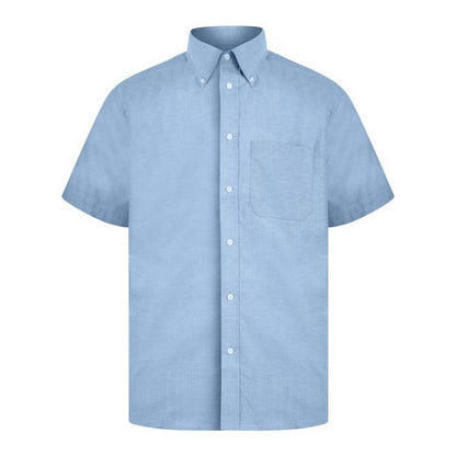 Light Blue - Front - Absolute Apparel Mens Short Sleeved Oxford Shirt