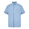 Light Blue - Front - Absolute Apparel Mens Short Sleeved Oxford Shirt