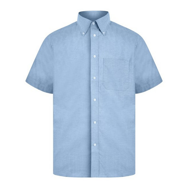Light Blue - Front - Absolute Apparel Mens Short Sleeved Oxford Shirt