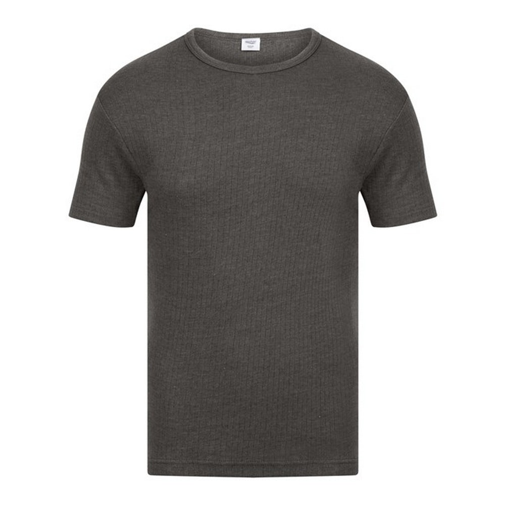 Charcoal - Front - Absolute Apparel Mens Thermal Short Sleeve T-Shirt