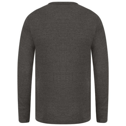 Charcoal - Back - Absolute Apparel Mens Thermal Long Sleeve T-Shirt