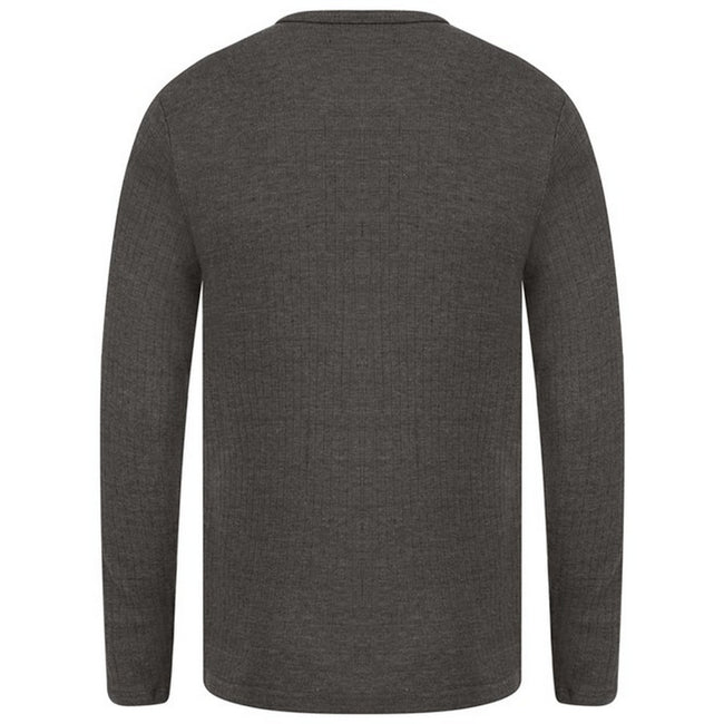 Charcoal - Back - Absolute Apparel Mens Thermal Long Sleeve T-Shirt