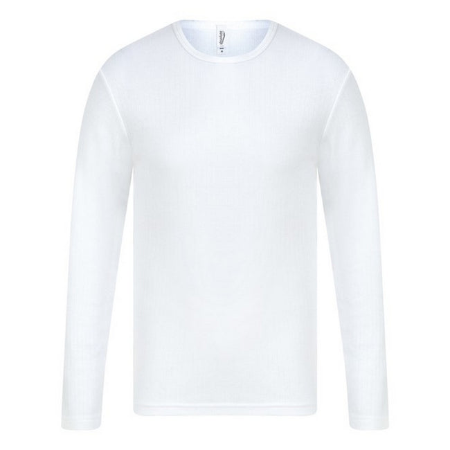 White - Front - Absolute Apparel Mens Thermal Long Sleeve T-Shirt