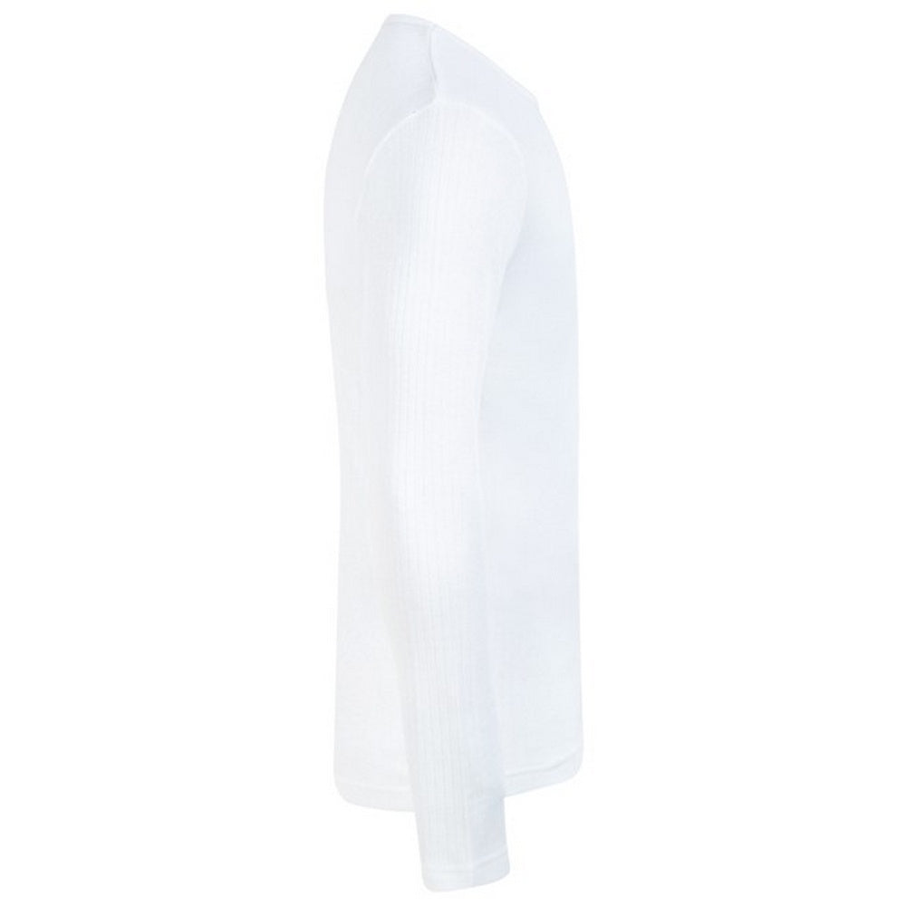 White - Side - Absolute Apparel Mens Thermal Long Sleeve T-Shirt