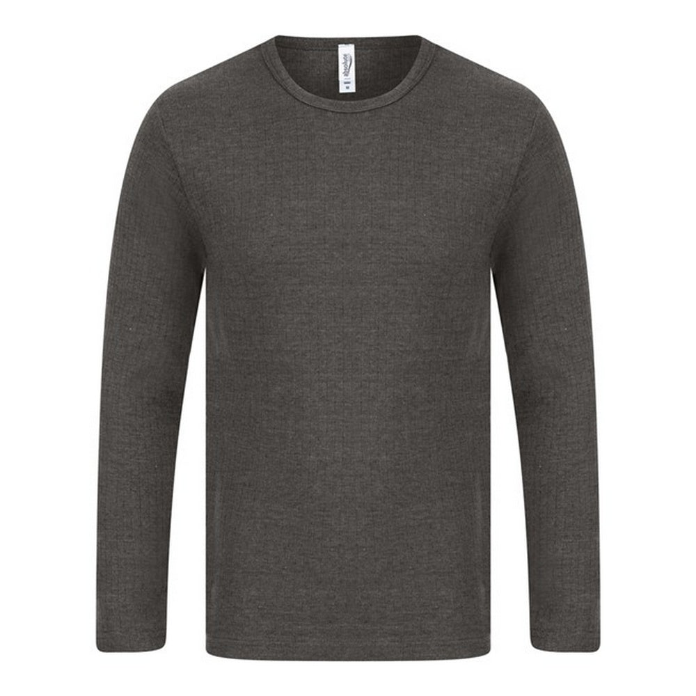 Charcoal - Front - Absolute Apparel Mens Thermal Long Sleeve T-Shirt