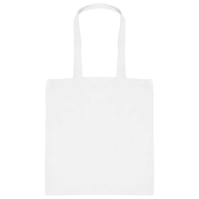 White - Front - Absolute Apparel Cotton Shopper Bag