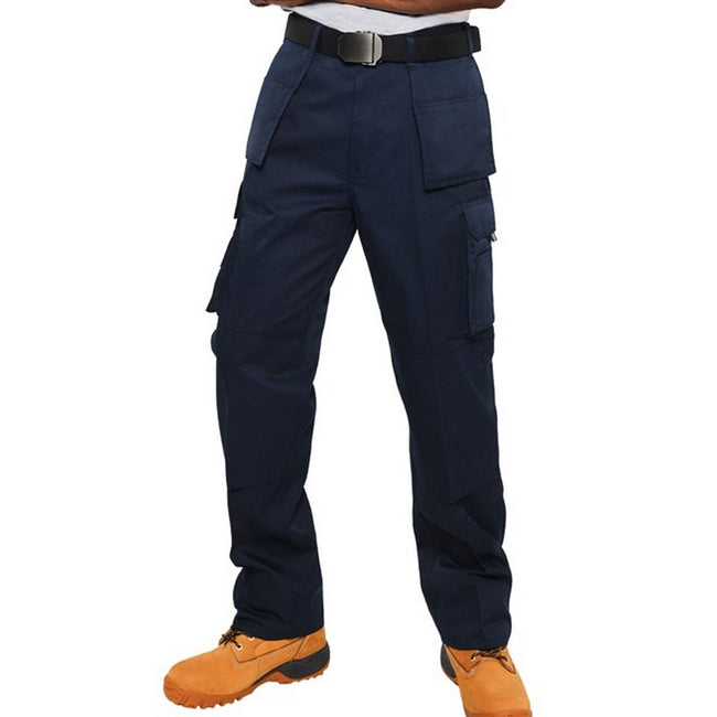 Navy - Back - Absolute Apparel Mens Workwear Utility Cargo Trouser