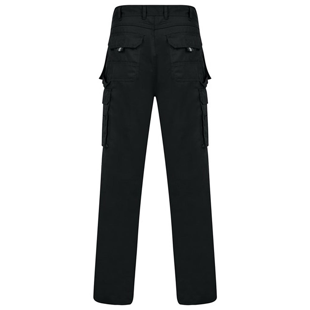 Black - Side - Absolute Apparel Mens Workwear Utility Cargo Trouser