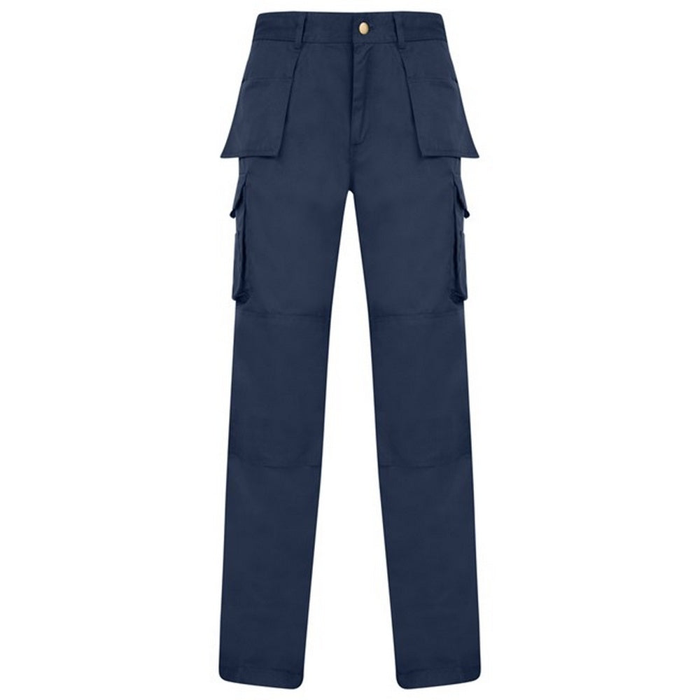 Navy - Front - Absolute Apparel Mens Workwear Utility Cargo Trouser