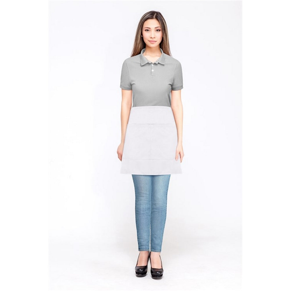 White - Back - Absolute Apparel Adults Workwear Waist Apron With Pocket