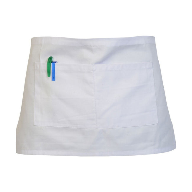 White - Front - Absolute Apparel Adults Workwear Waist Apron With Pocket