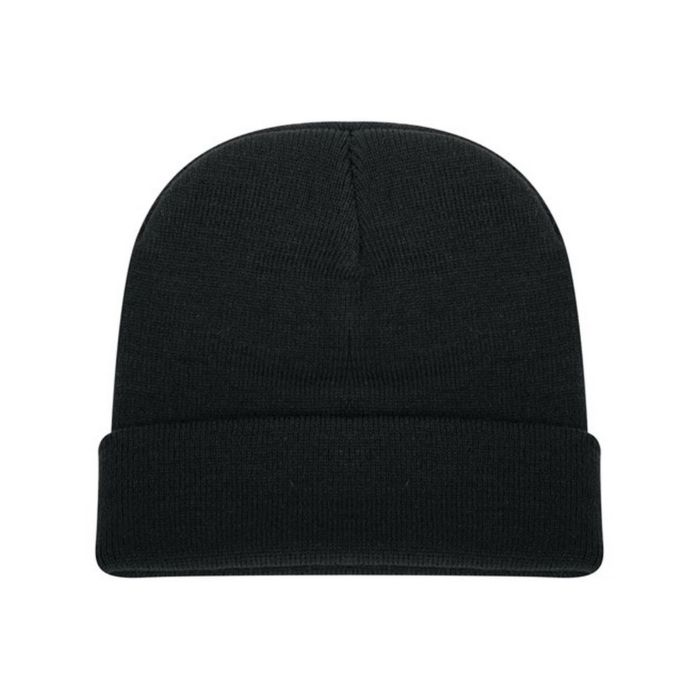 Black - Side - Absolute Apparel Knitted Turn Up Ski Hat